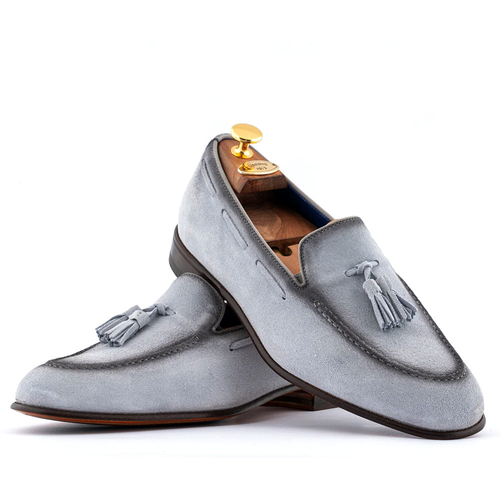 Harris Firenze 1913 Suede Tassel Moccasin Grey