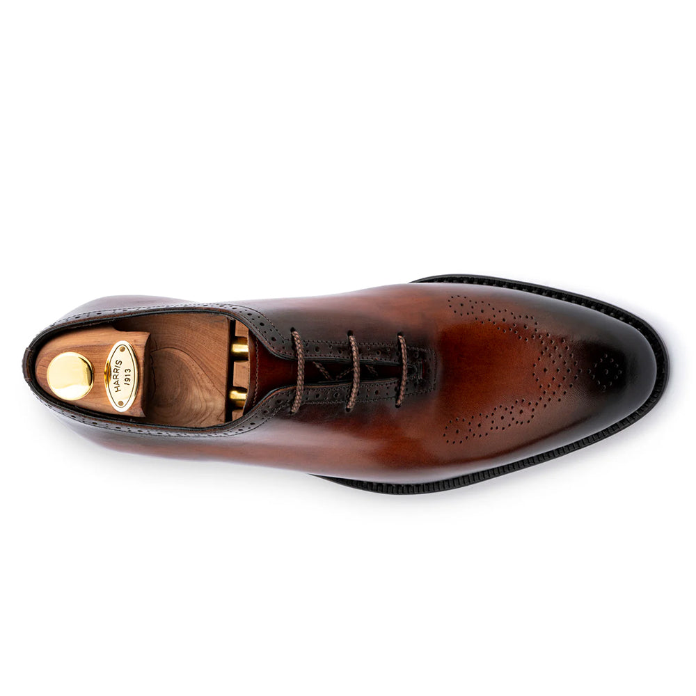 Harris Firenze 1913 Hand-Painted Shaded Leather Oxford Brown