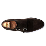 Harris Firenze 1913 Suede Double Buckle Monk Strap Brown