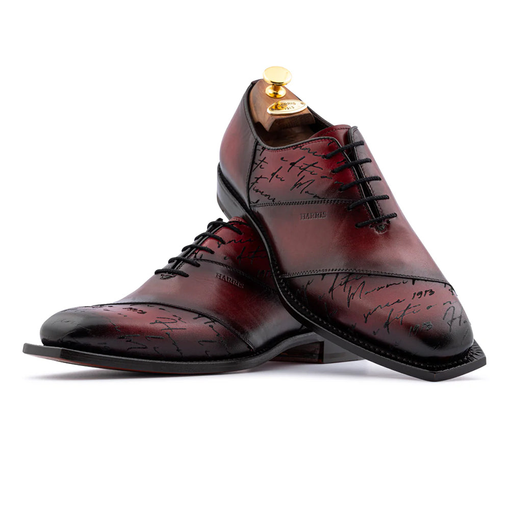 Harris Firenze 1913 Hand-Painted Signature Oxford Bordeaux