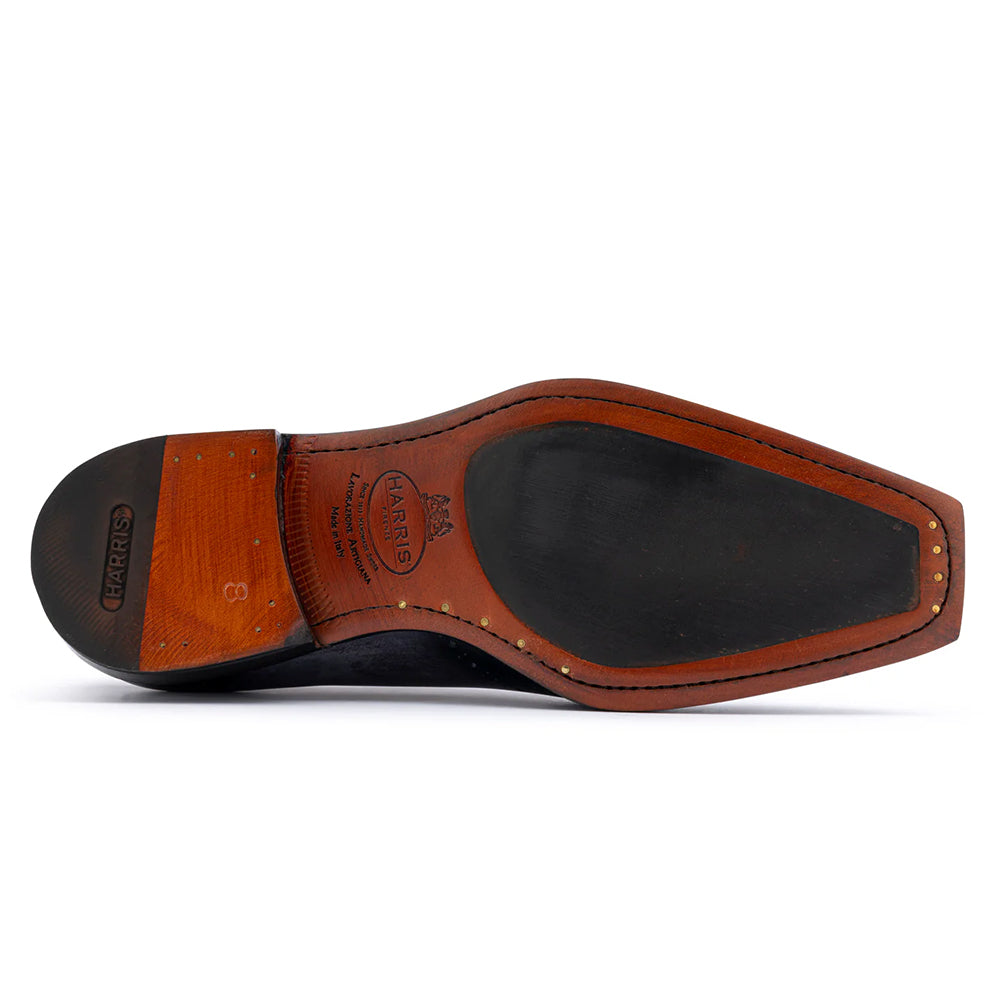 Harris Firenze 1913 Hand-Painted Leather Oxford Shoe Blue