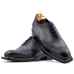 Harris Firenze 1913 Hand-Painted Leather Oxford Shoe Blue