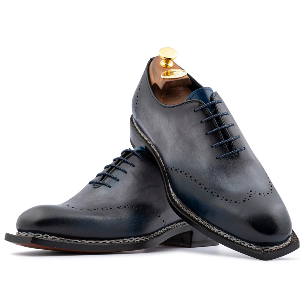 Harris Firenze 1913 Hand-Painted Leather Oxford Shoe Blue