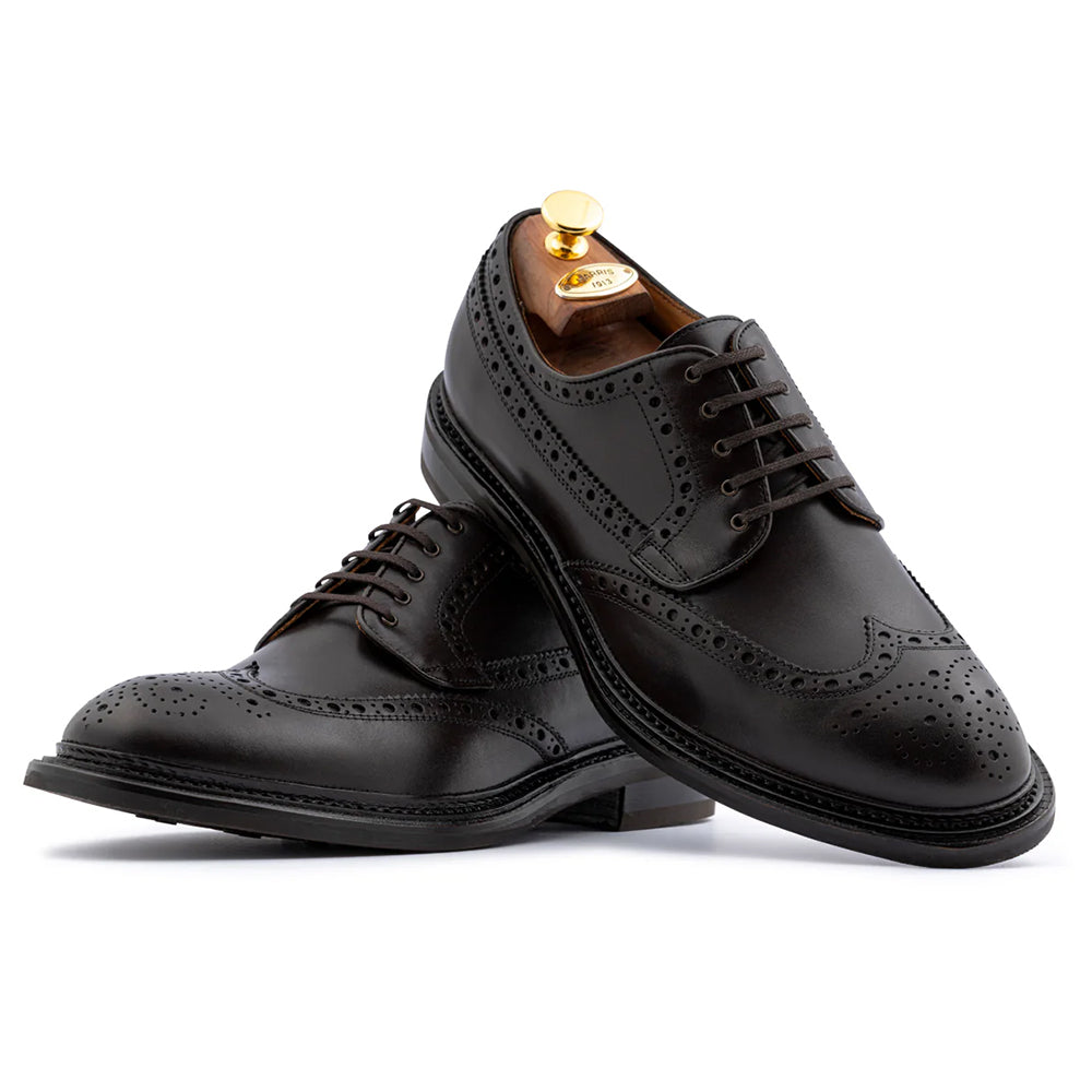 Harris Firenze 1913 Calfskin Wingtip Derby Shoes Brown