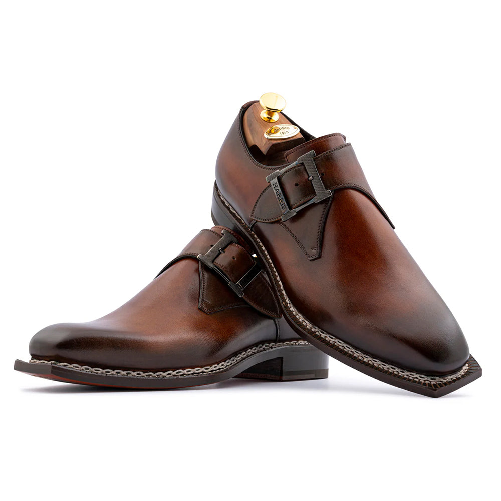 Harris Firenze 1913 Single Buckle Leather Shoes Brown