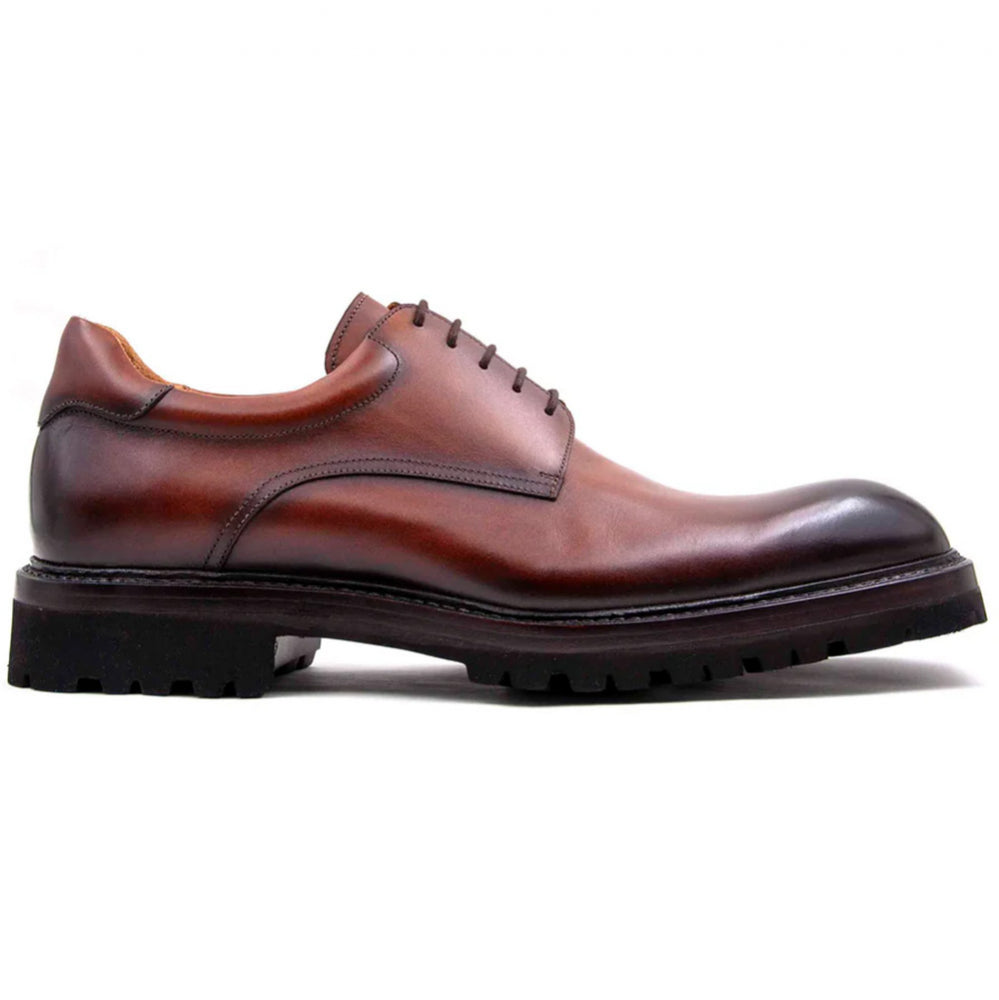 Ugo Vasare Mason Derby Plain Toe Shoes Tobacco
