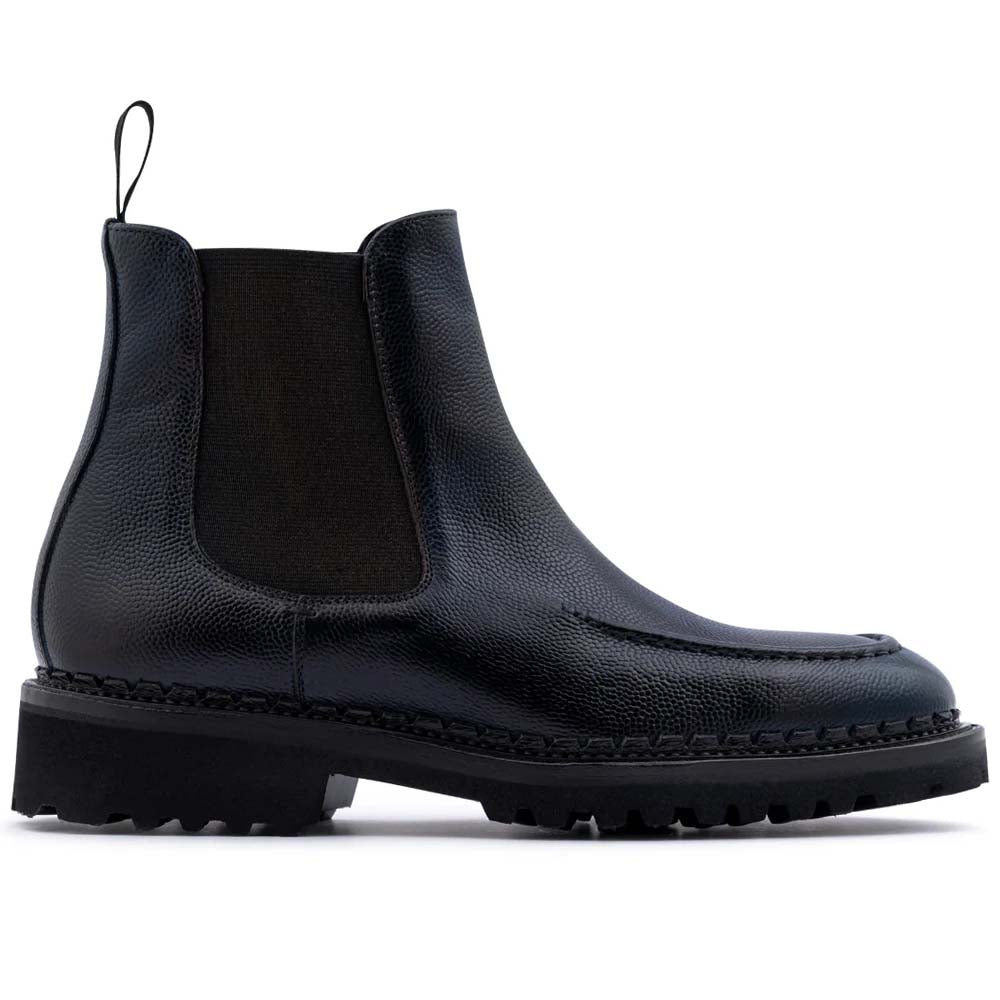 Harris Firenze 1913 Polish Beatles Leather Ankle Boots Blue Navy