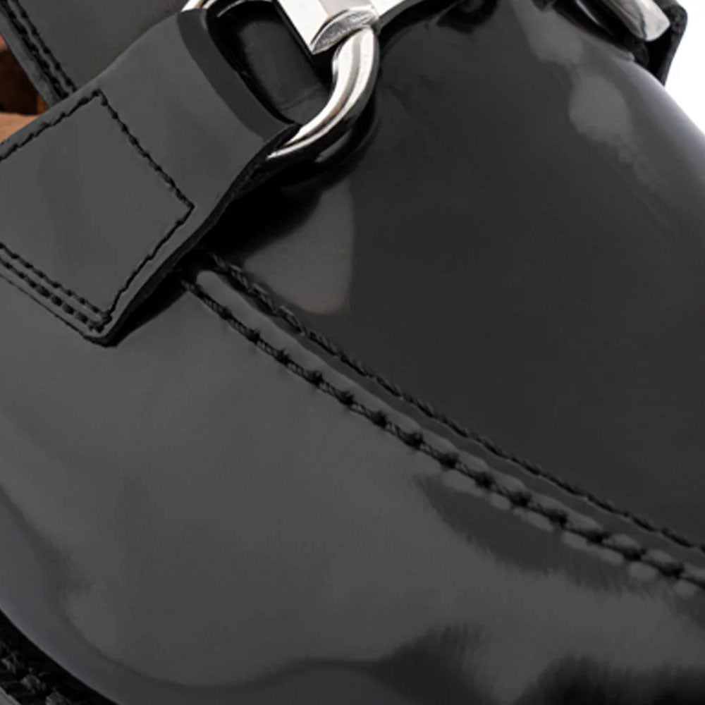 Harris Firenze 1913 Brushed Leather Moccasin Black