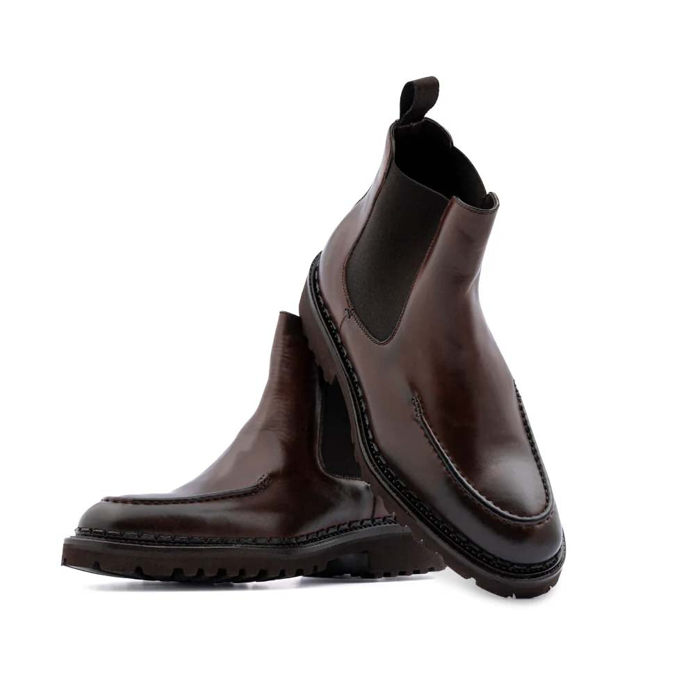Harris Firenze 1913 Polish Beatles Leather Ankle Boots Brown