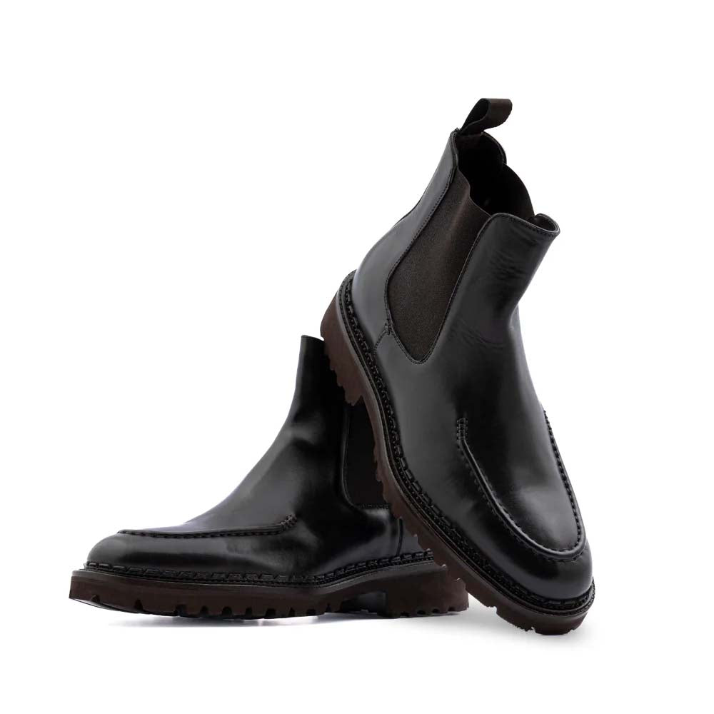 Harris Firenze 1913 Polish Beatles Leather Ankle Boots Dark Brown