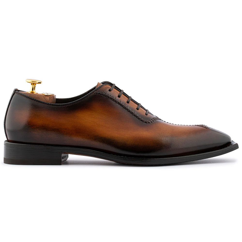 Harris Firenze 1913 Hand-Painted Leather Brogue Oxford Brown