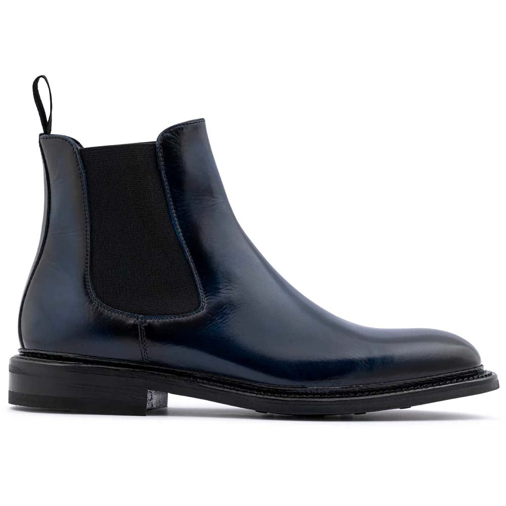 Harris Firenze 1913 Polish Beatles Leather Ankle Boot Blue