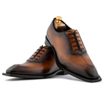Harris Firenze 1913 Hand-Painted Leather Brogue Oxford Brown