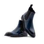 Harris Firenze 1913 Polish Beatles Leather Ankle Boot Blue