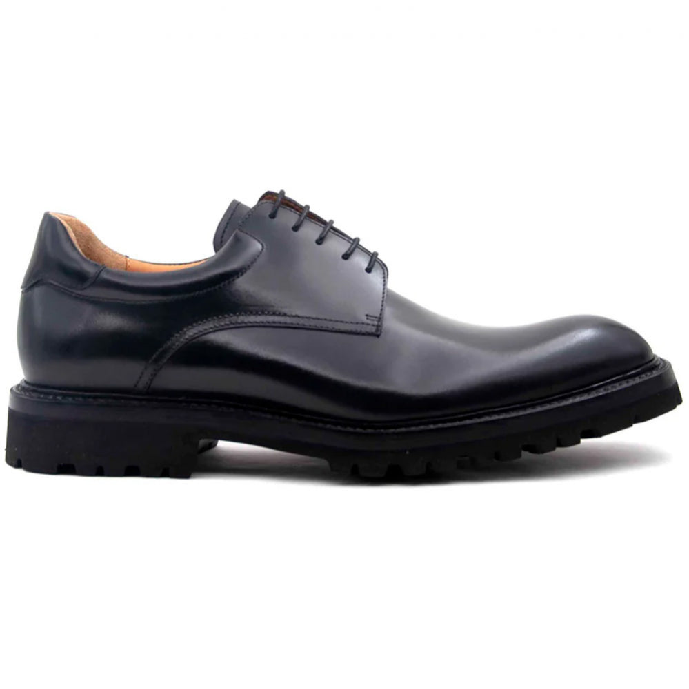 Ugo Vasare Mason Derby Plain Toe Shoes Black