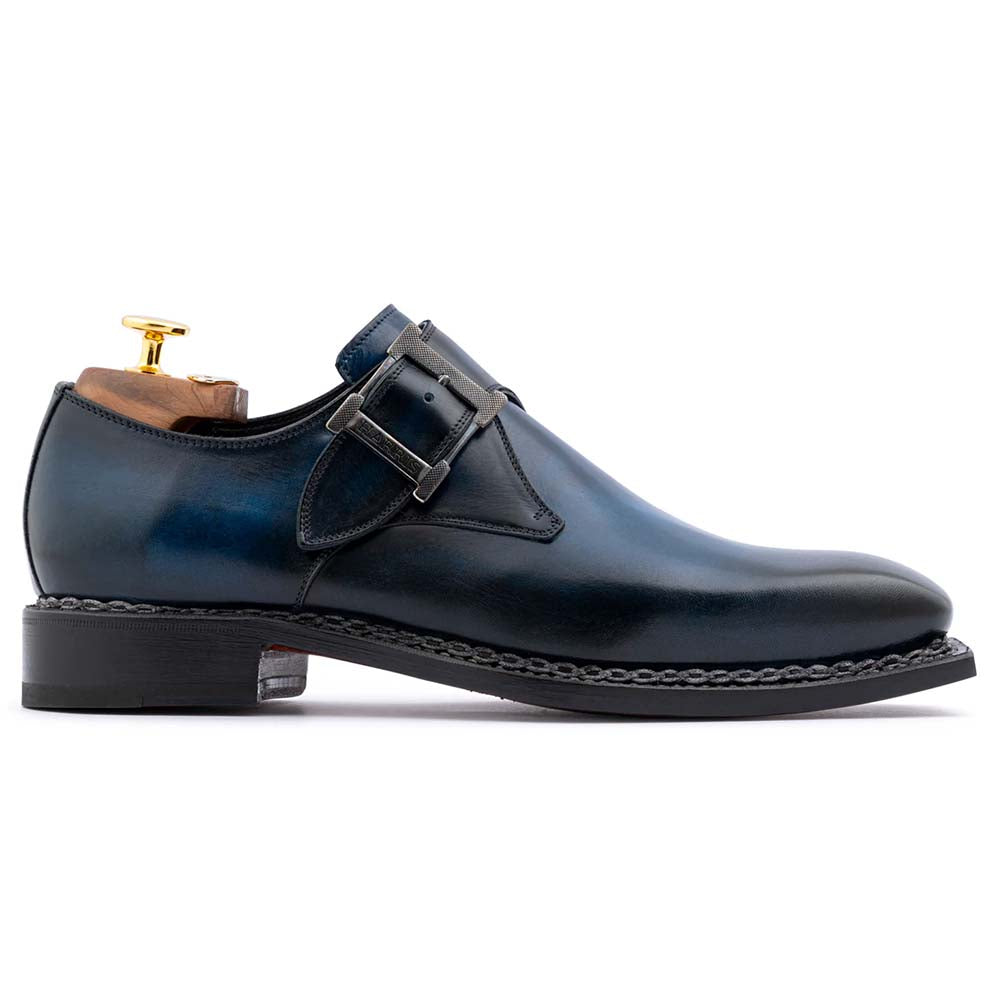 Harris Firenze 1913 Single Buckle Leather Shoes Navy Blue