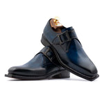 Harris Firenze 1913 Single Buckle Leather Shoes Navy Blue