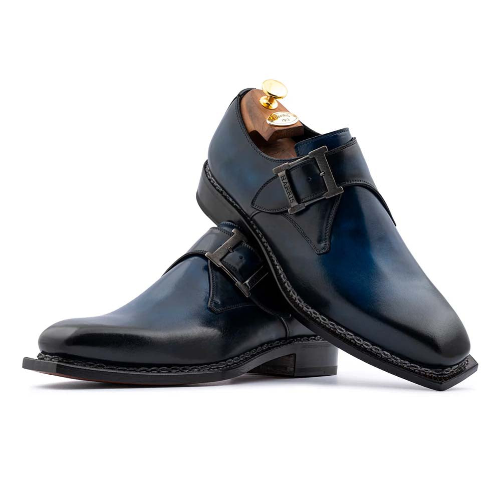 Harris Firenze 1913 Single Buckle Leather Shoes Navy Blue