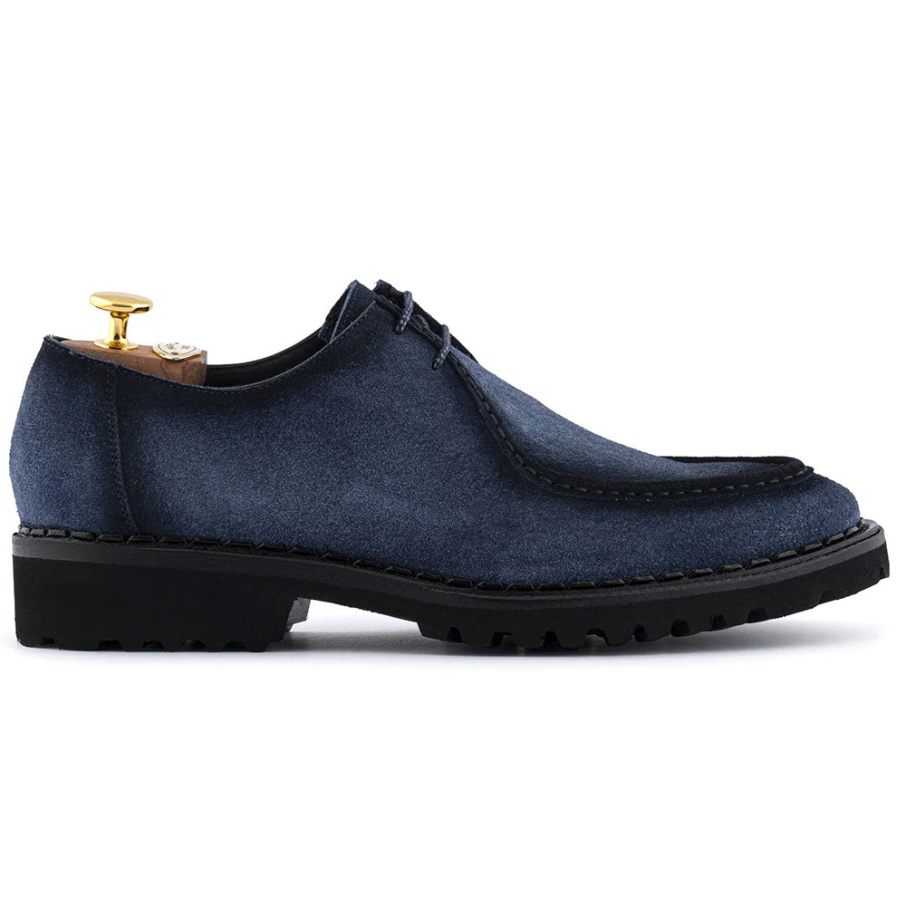 Harris Firenze 1913 Hand-Stitched Suede Lace Up Celeste