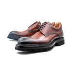 Ugo Vasare Mason Derby Plain Toe Shoes Tobacco