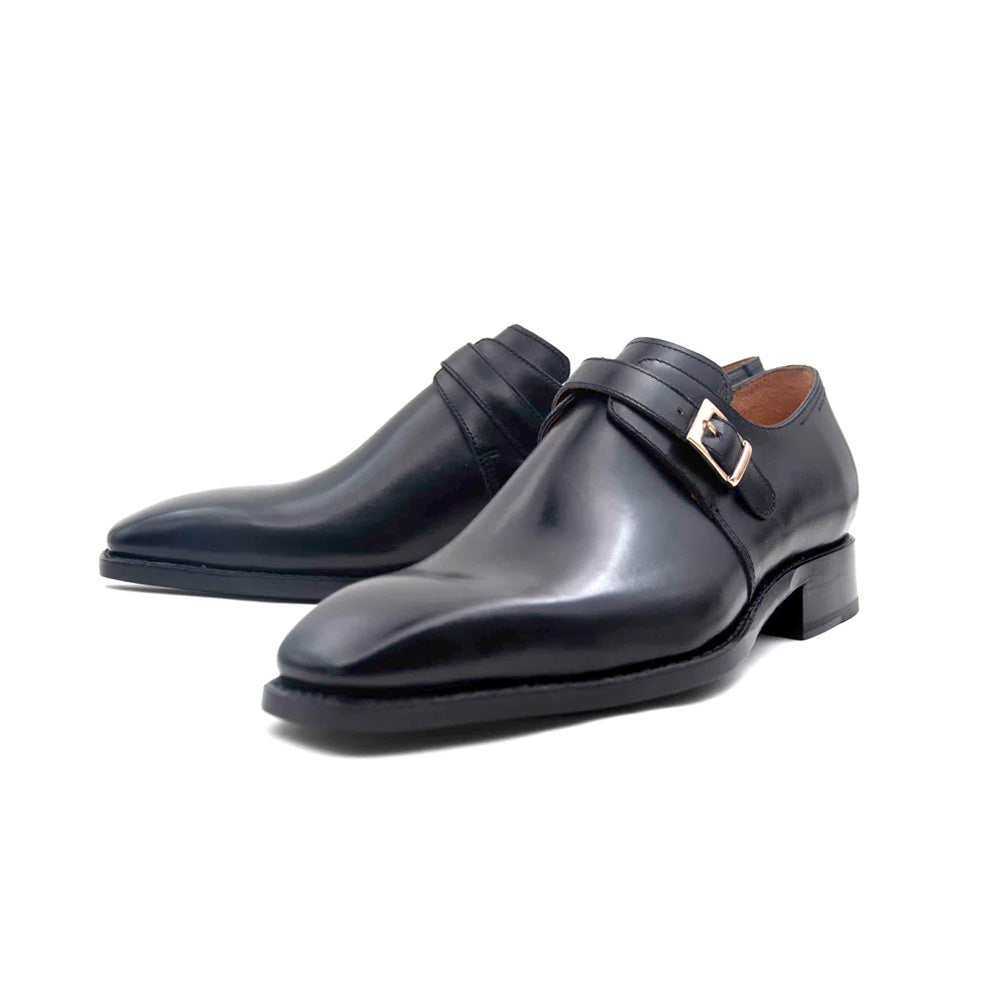 Ugo Vasare Brooks Monk Strap Shoes Black