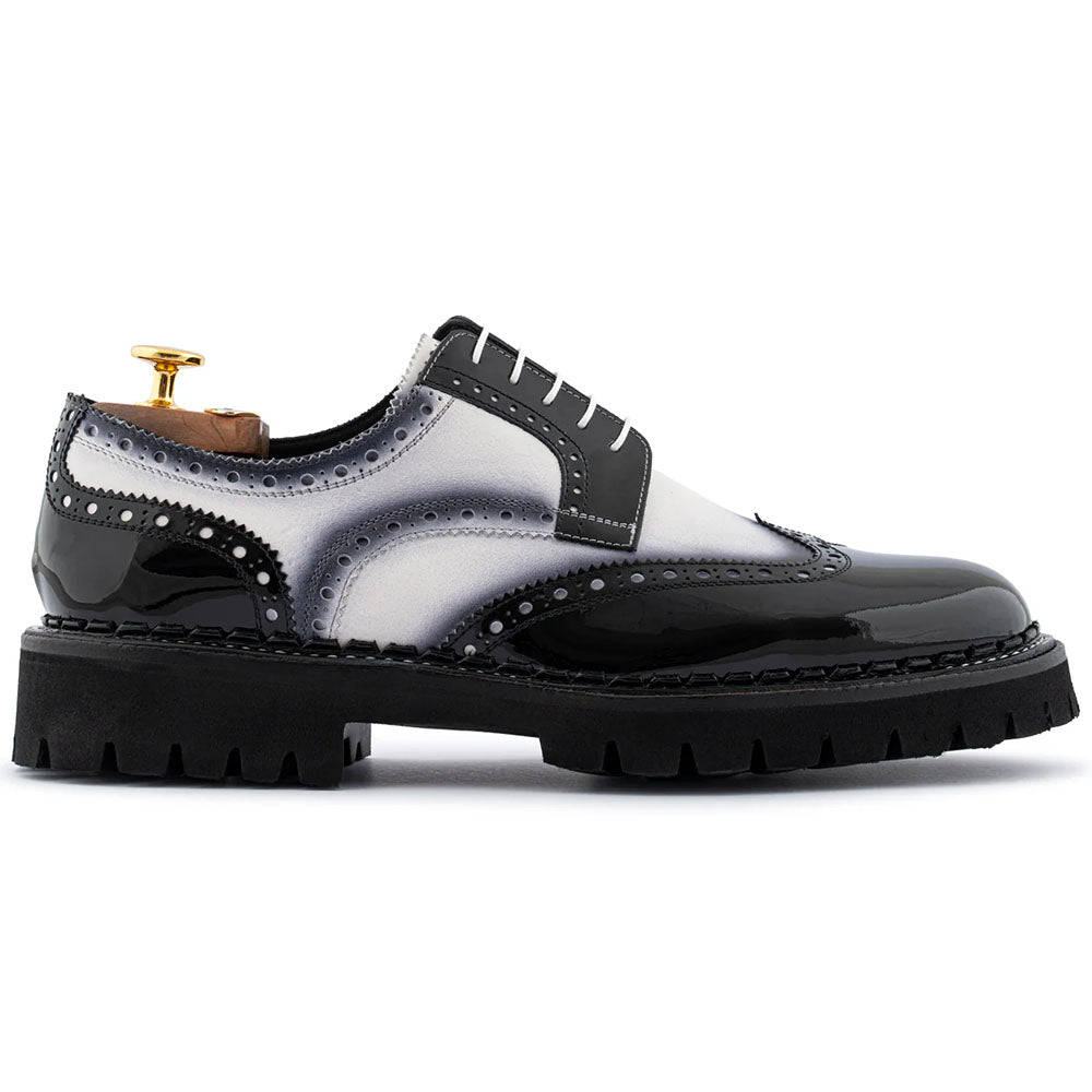 Harris Firenze 1913 Patent Leather Derby Black / White