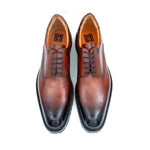 Ugo Vasare Mason Derby Plain Toe Shoes Tobacco