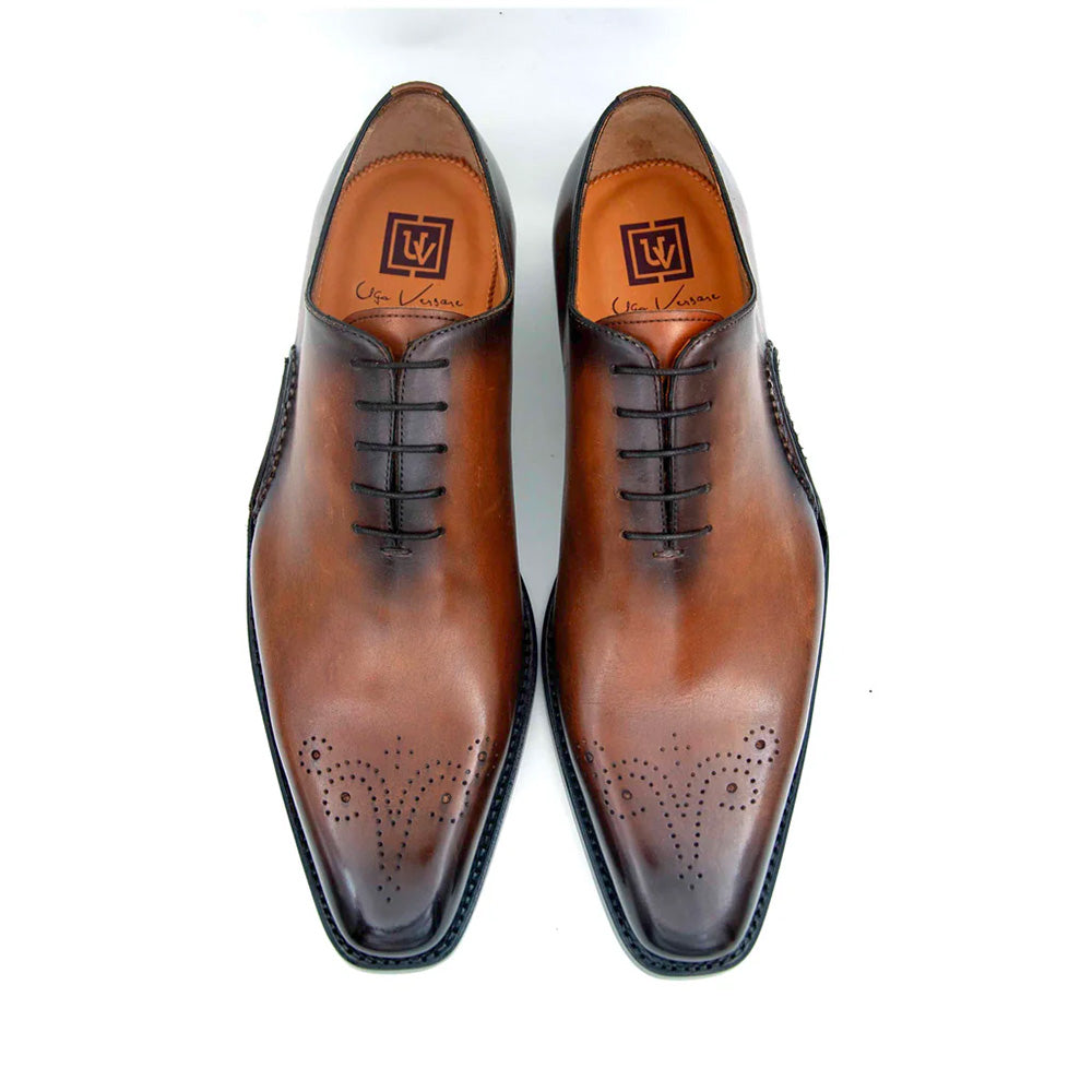 Ugo Vasare Cooper Oxford Wingtip Shoes Tobacco