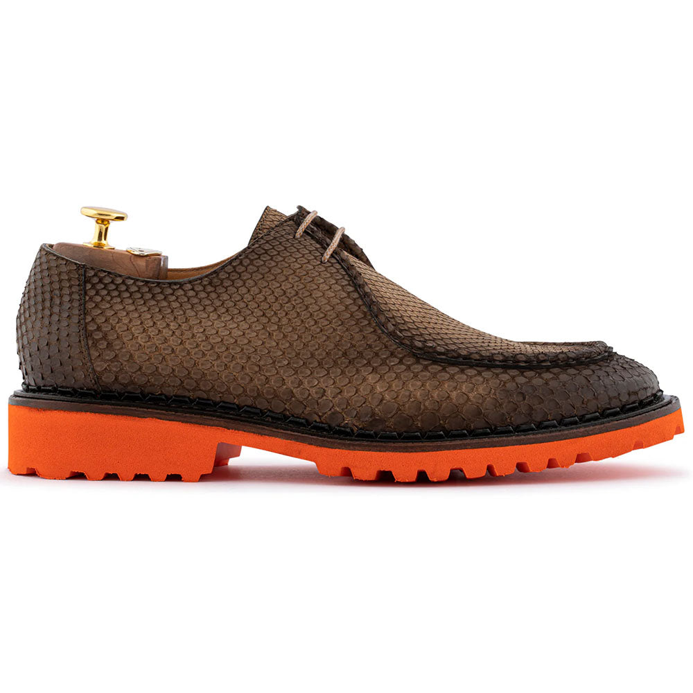 Harris Firenze 1913 Hand-Stitched Python Lace Up Brown