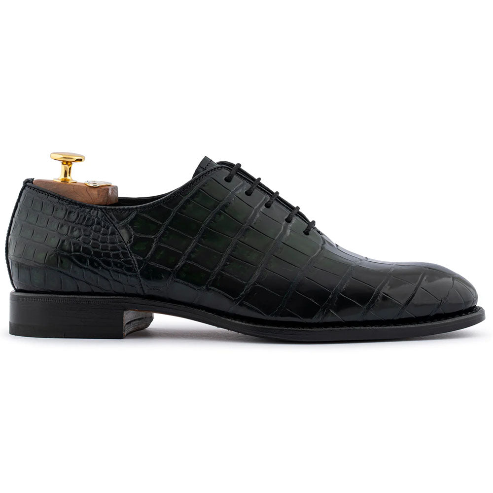 Harris Firenze 1913 Genuine French Crocodile Oxford Green Emerald