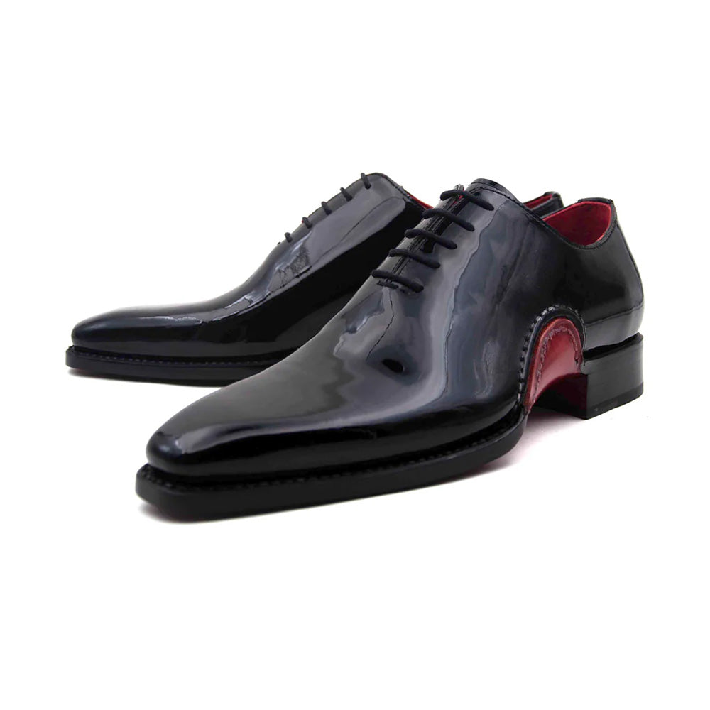 Ugo Vasare Cooper Patent Oxford Wingtip Shoes Black