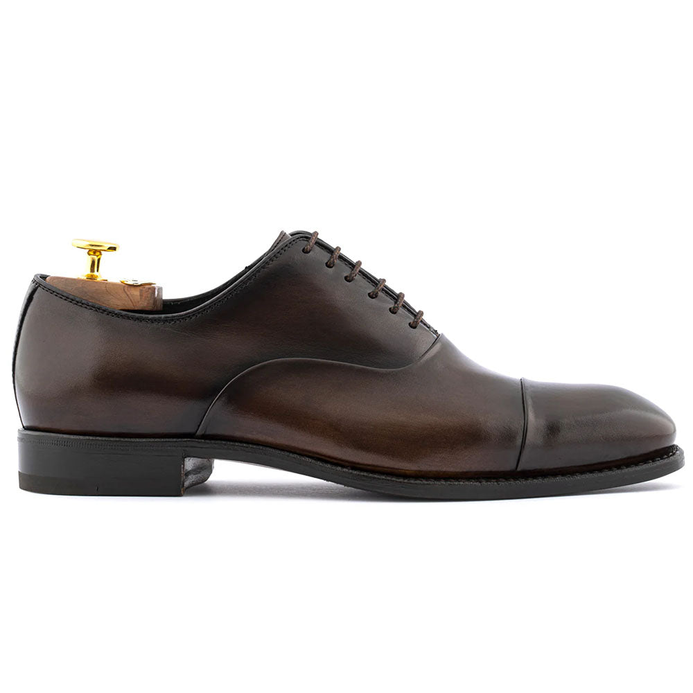 Harris Firenze 1913 Hand-Painted Leather Lace-Up Oxford Dark Brown