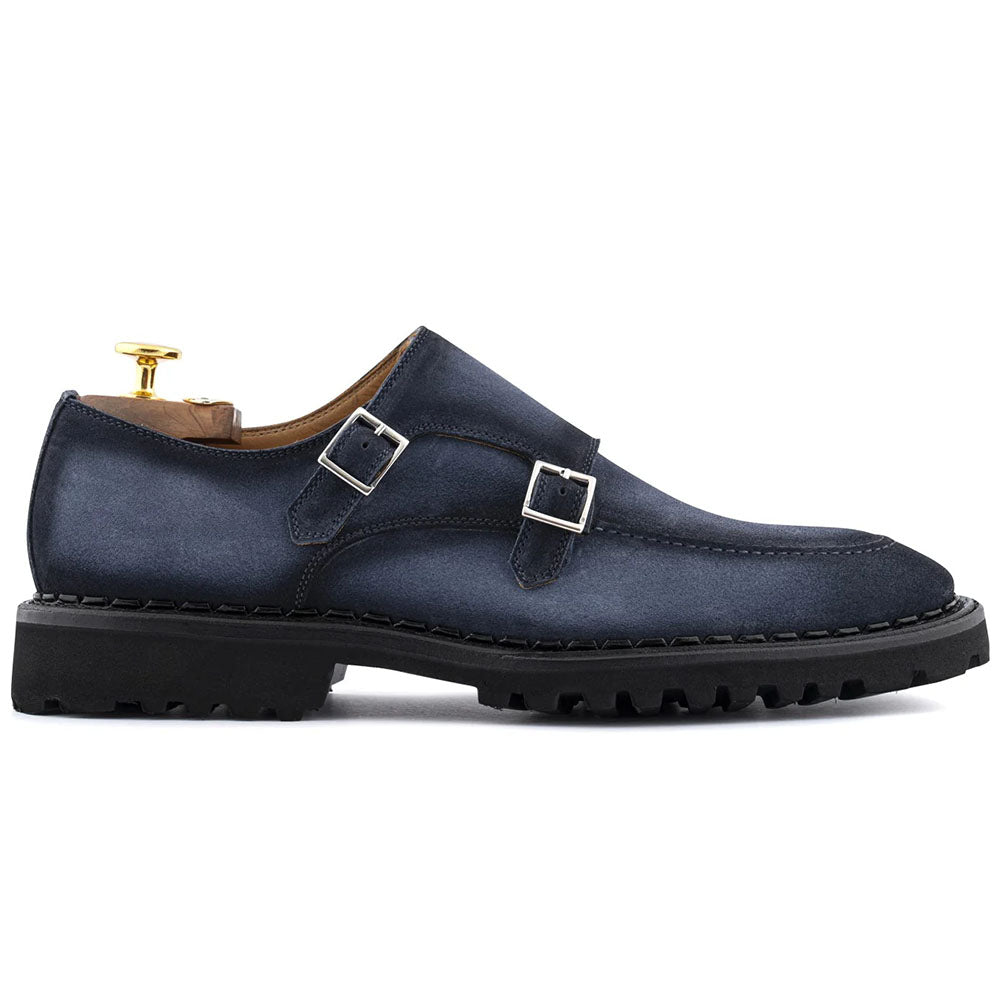Harris Firenze 1913 Suede Double Monk Strap Light Blue