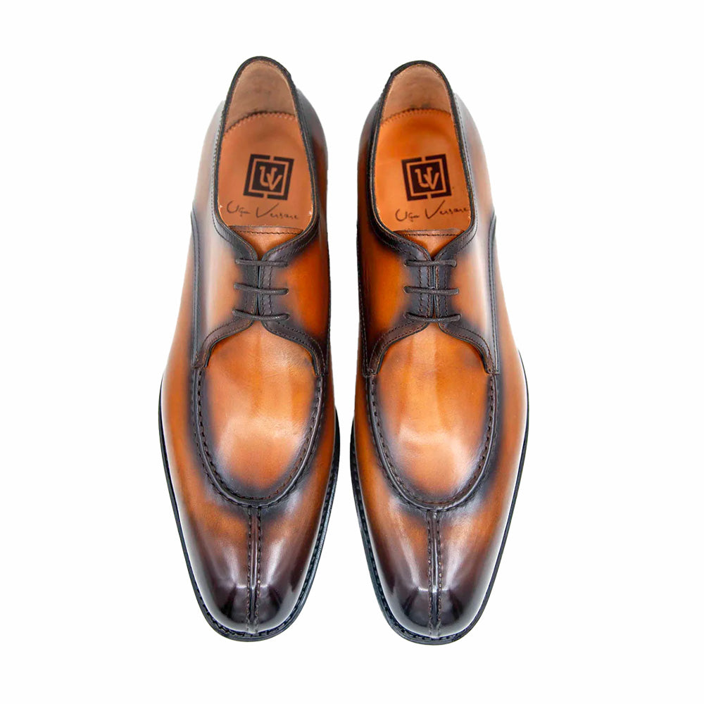 Ugo Vasare Jayden Derby Apron Split Toe Shoes Caramel
