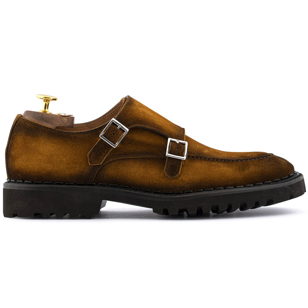 Harris Firenze 1913 Suede Double Monk Strap Tobacco