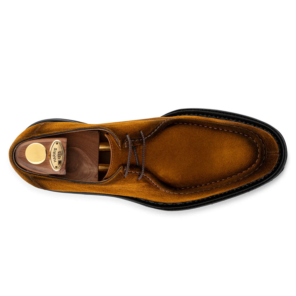 Harris Firenze 1913 Hand-Stitched Suede Lace Up Cognac