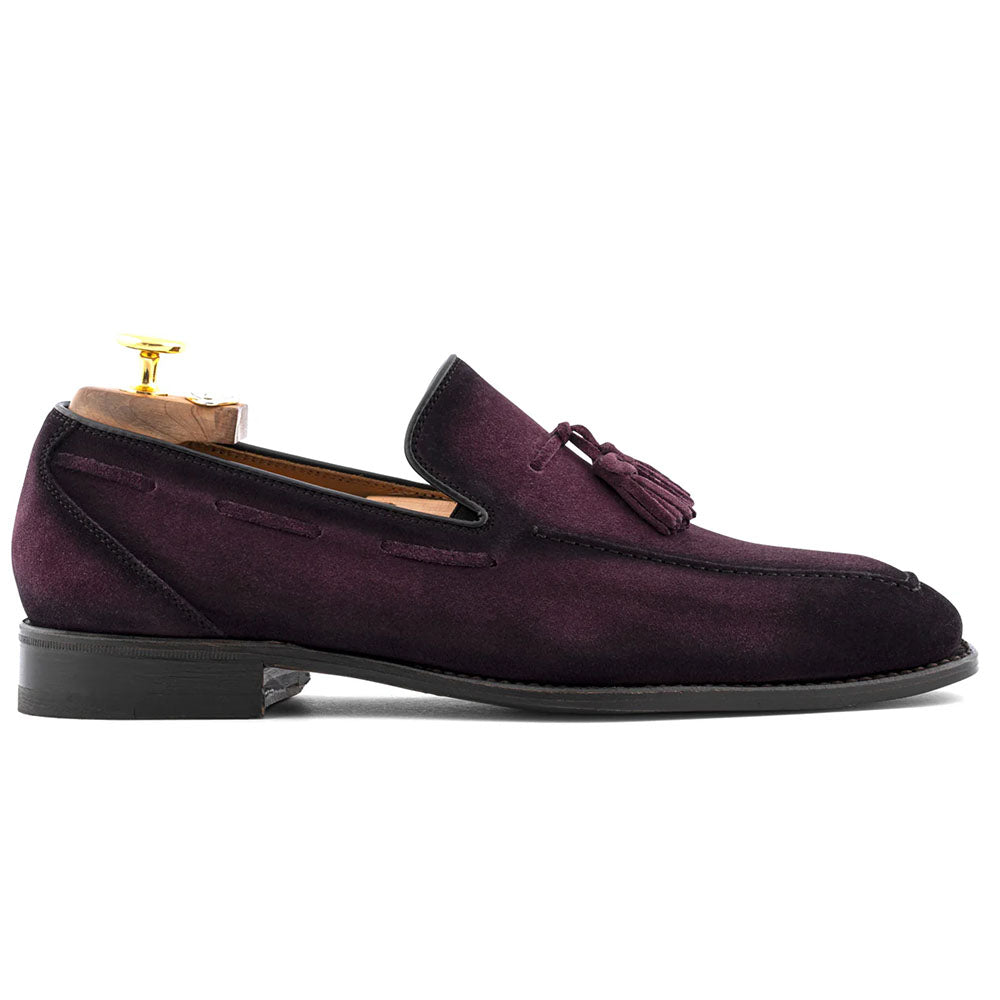 Harris Firenze 1913 Hand-Shaded Suede Tassel Moccasin Bordeaux