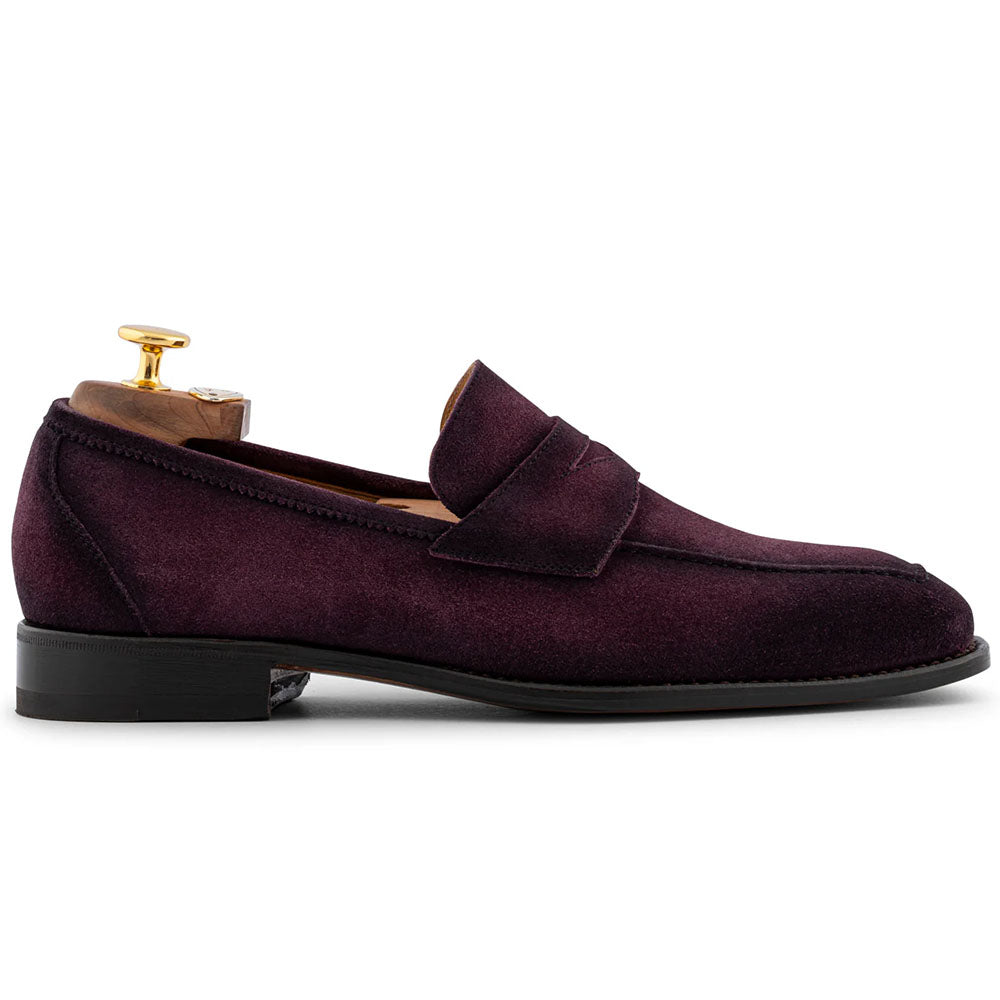 Harris Firenze 1913 Hand-Shaded Suede Moccasin Bordeaux