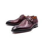 Ugo Vasare Eric Monkstrap Shoes Burgundy