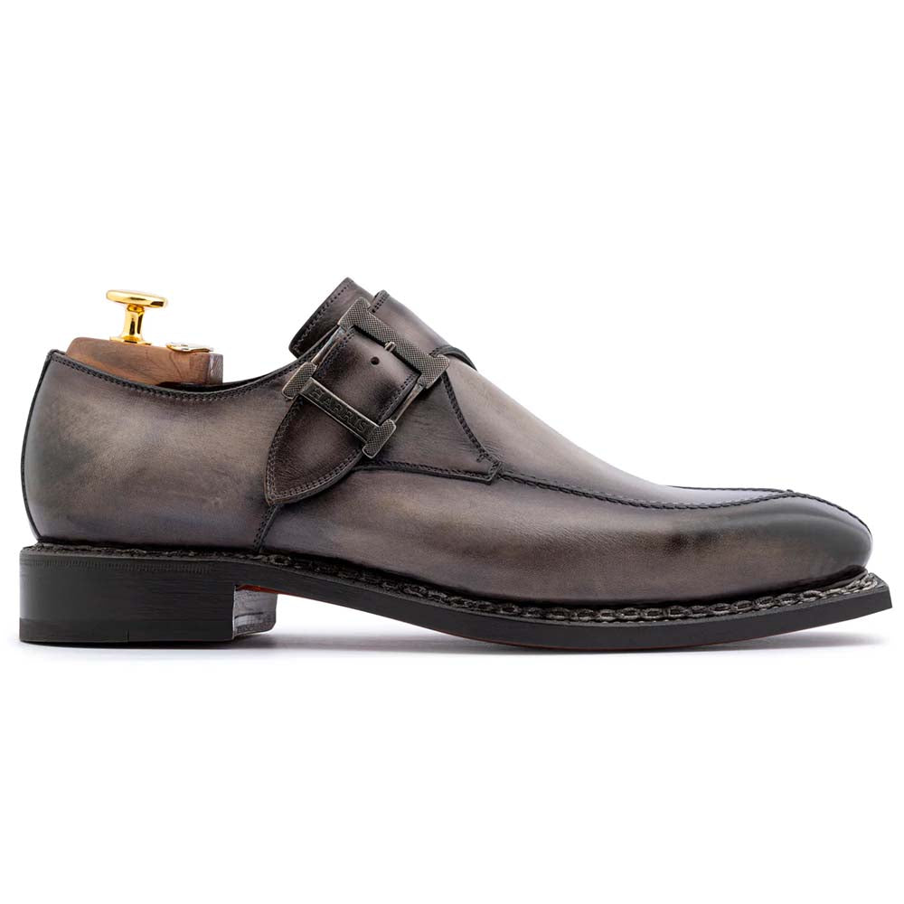 Harris Firenze 1913 Single Buckle Leather Shoes Grey