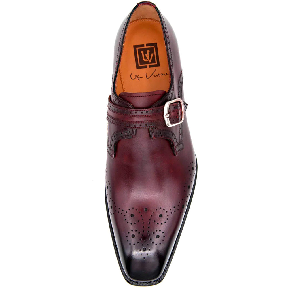 Ugo Vasare Eric Monkstrap Shoes Burgundy