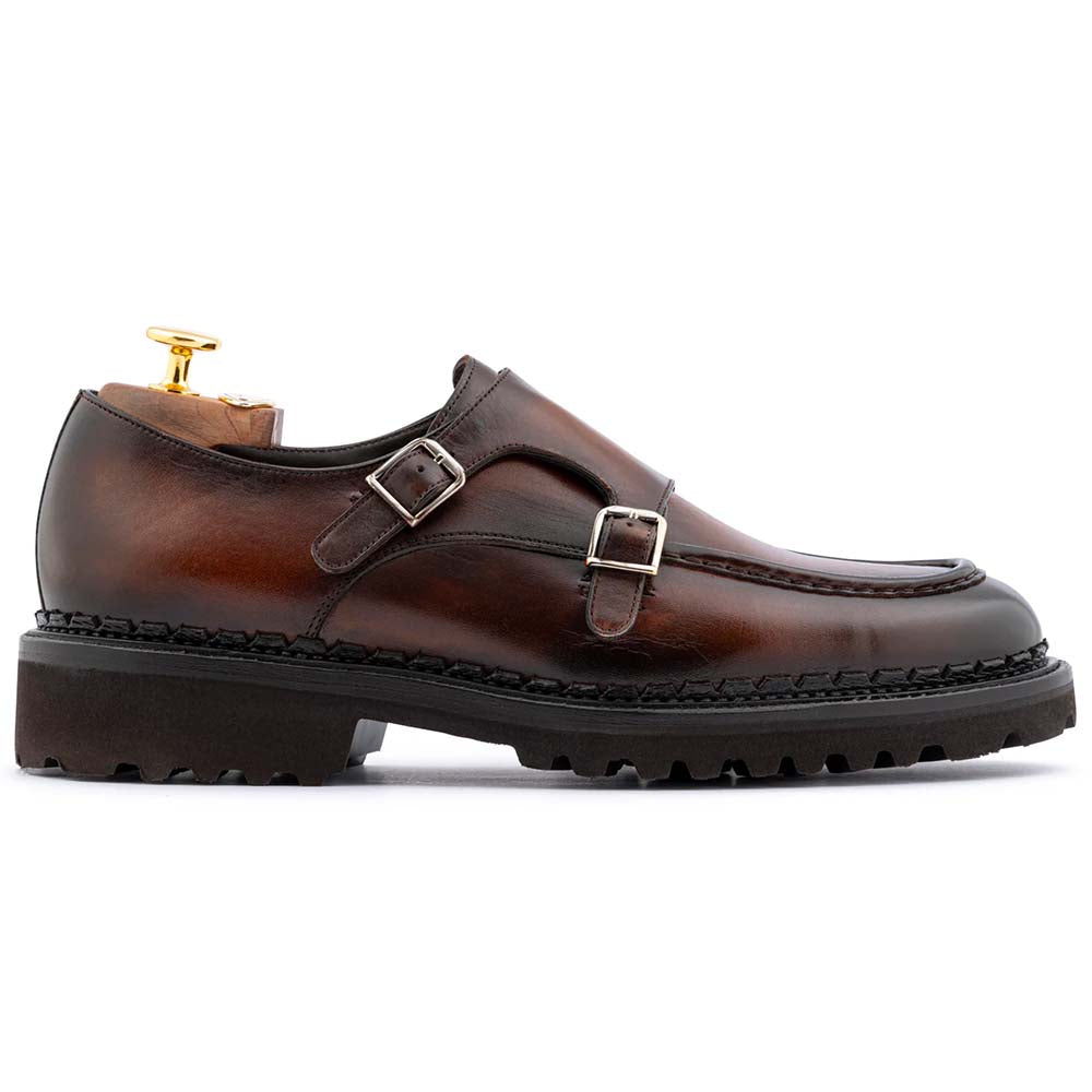 Harris Firenze 1913 Leather Double Monk Strap Brown