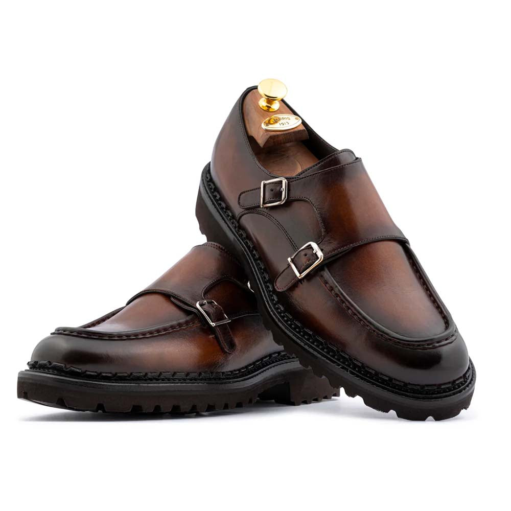 Harris Firenze 1913 Leather Double Monk Strap Brown
