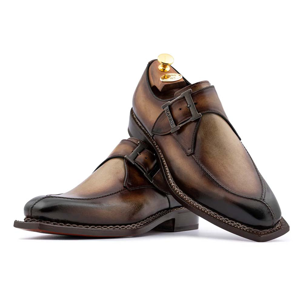 Harris Firenze 1913 Single Buckle Leather Shoes Chiaro