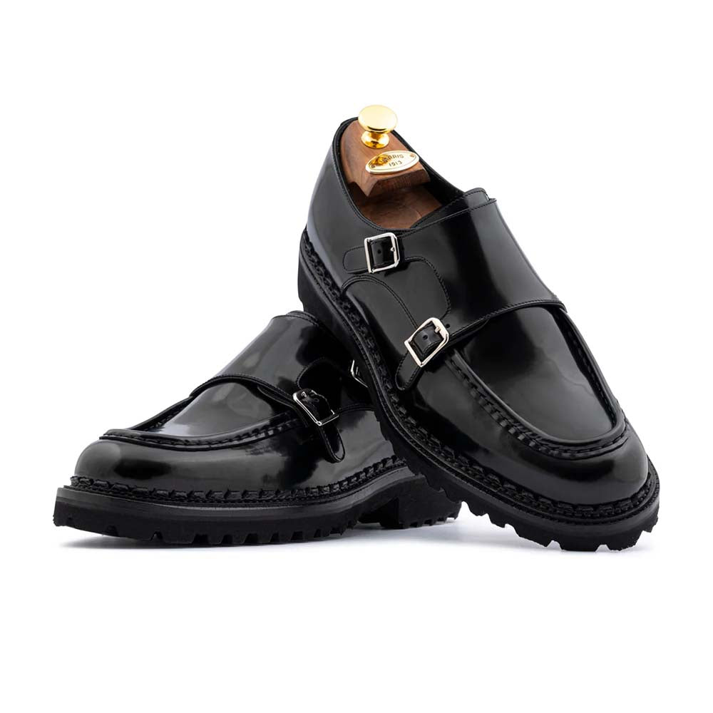 Harris Firenze 1913 Leather Double Monk Strap Black