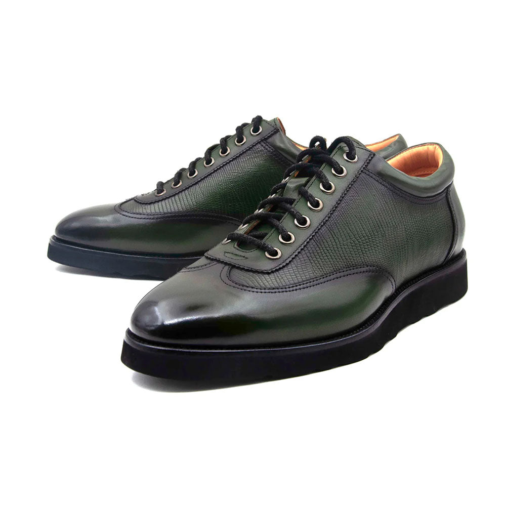 Ugo Vasare Aaron Lizard Print Sneakers Green