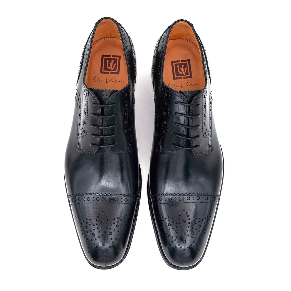 Ugo Vasare Gaelic Cap Toe Derby Black