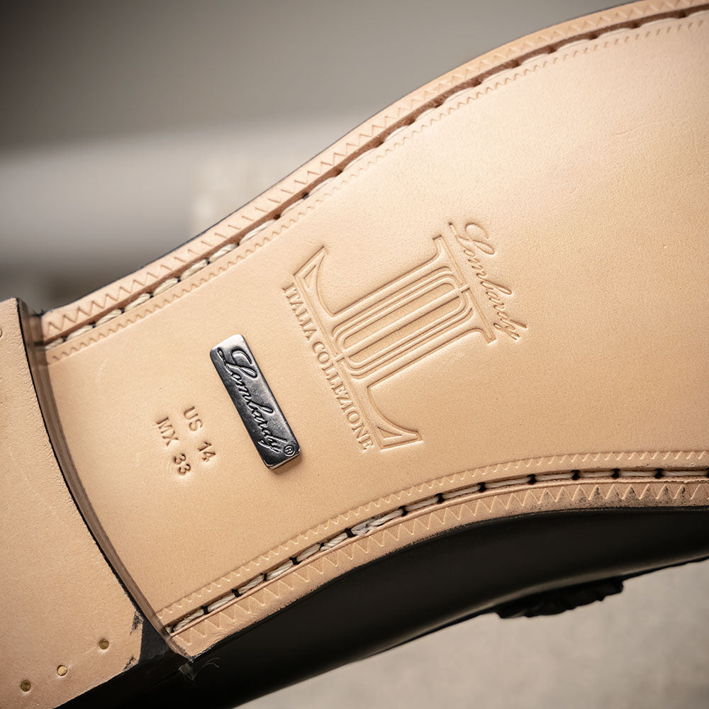 Lombardy Caiman & Calfskin Bit Loafers Black