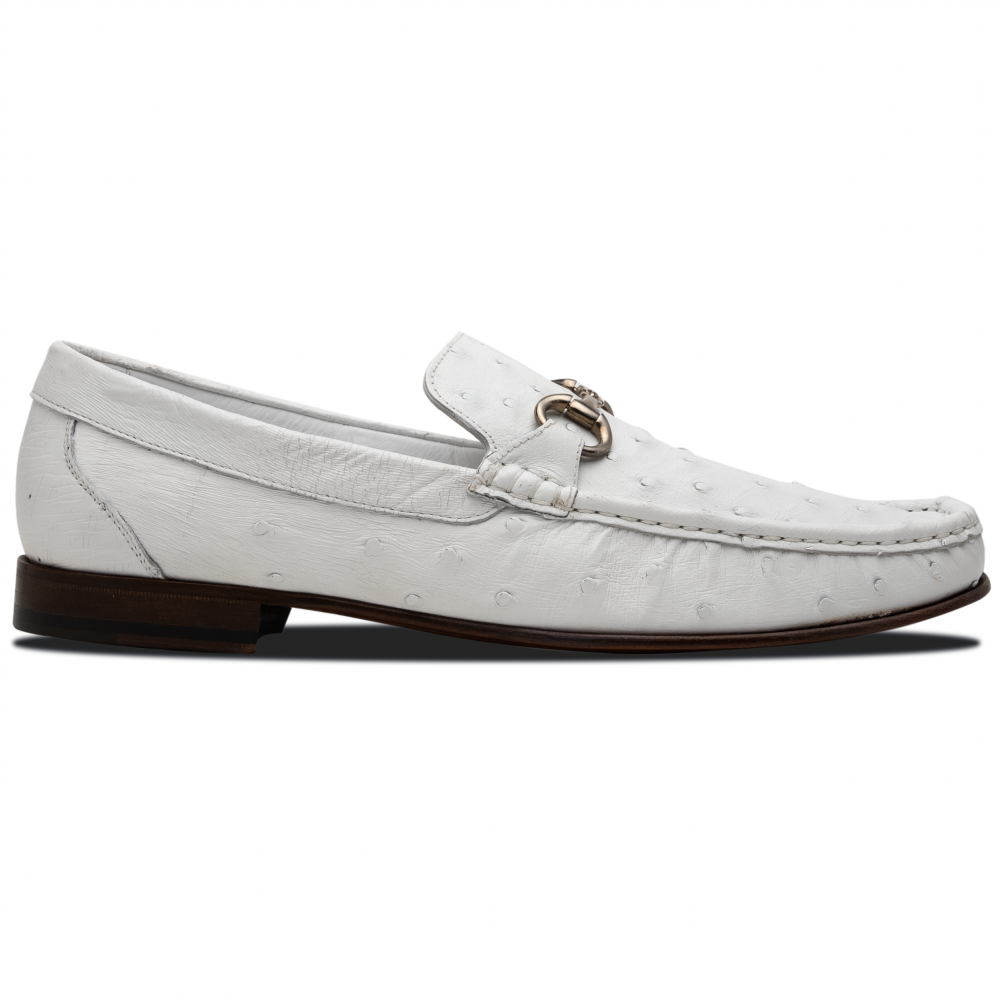 Calzoleria Toscana 3238-M Ostrich Dress Slip-On White