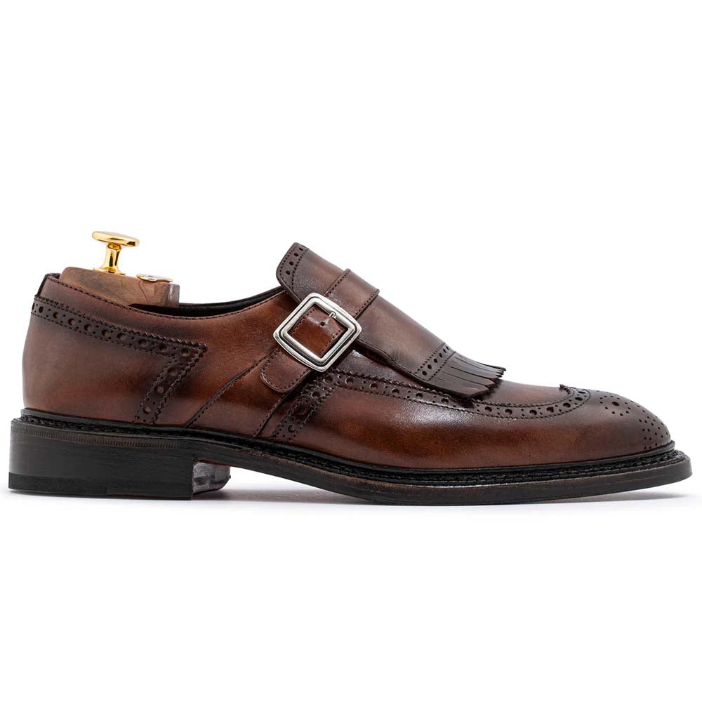 Harris Firenze 1913 Hand-Painted Leather Buckle Moccasin Brown